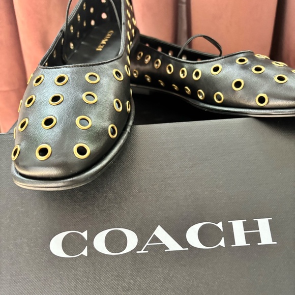 Coach Emilia Mary Jane with Grommets (Black, size 9) - Picture 1 of 4